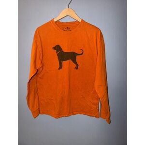 The Black Dog Orange Long Sleeve T Shirt Dog Graphic Size Small